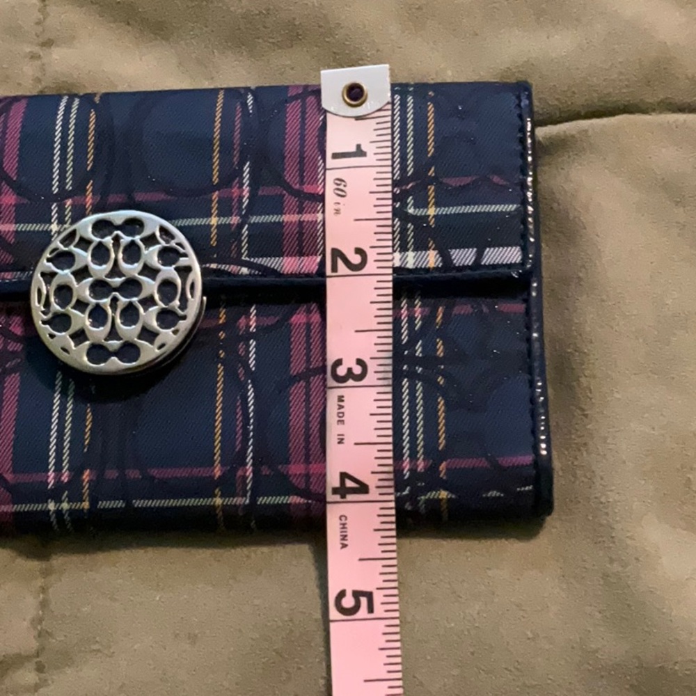 Coach Black and Pink Wallet with Plaid Design - Picture 8 of 8